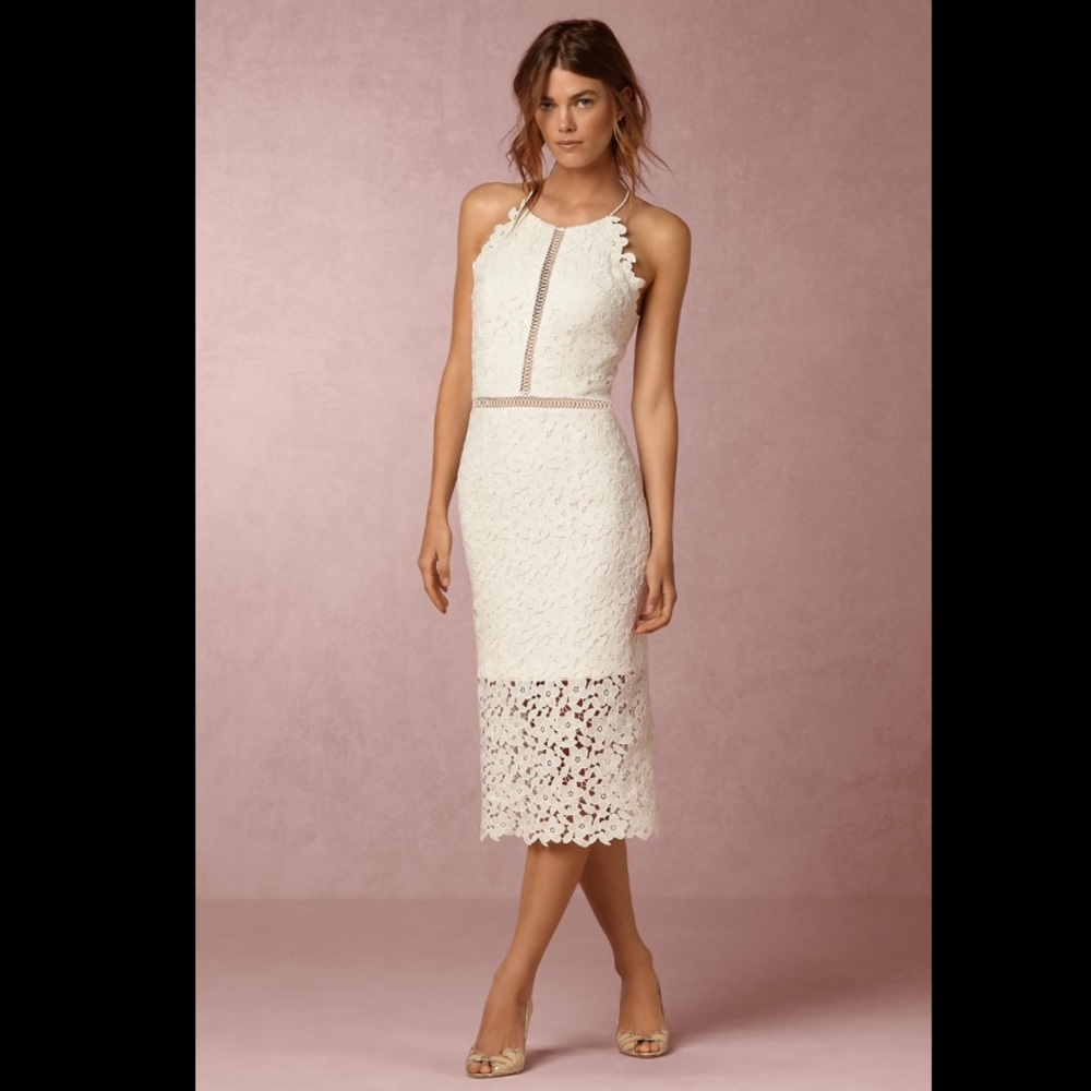 BHLDN Cynthia Rowley “Tulip” White Midi Dress Sz 6